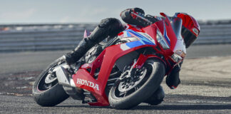 A Honda CBR650R that has been prepped for track use in action. Photo courtesy American Honda.