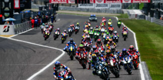 BMW Motorrad World Endurance Team (37) leads the start of the 45th Coca-Cola Suzuka 8-Hours. Photo by Kohei Hirota.