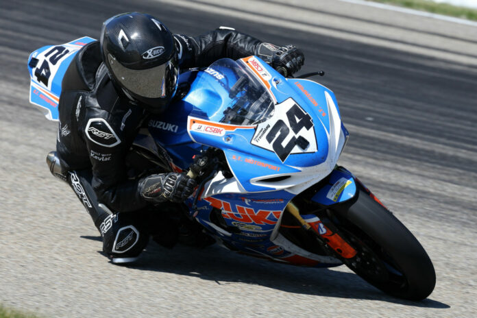 ROB_9337_2000 Sebastien Tremblay (24) leads the Pro Sport Bike championship as CSBK returns to Nova Scotia this weekend for round four at Atlantic Motorsport Park. Photo by Rob O'Brien, courtesy CSBK.