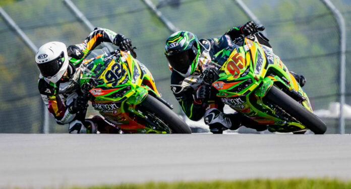 Matthew Chapin (95) leads teammate Eli Block (92) on the way to a Junior Cup double podium at Road Atlanta. Photo courtesy BARTCON Racing.