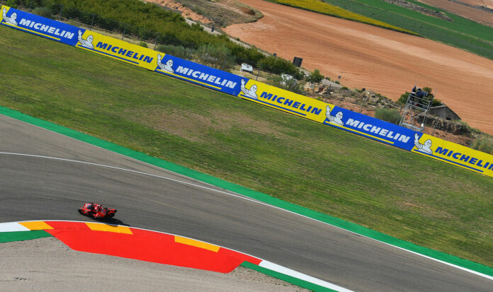 Michelin is bringing three rear tire compound choices instead of the normal two to deal with the unknown of the new racing surface at MotorLand Aragon. Photo courtesy Michelin.