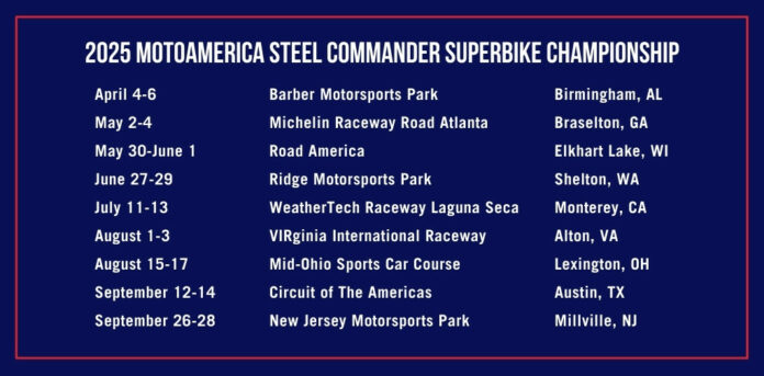 MotoAmerica: 2025 Schedule Announced - Roadracing World Magazine ...