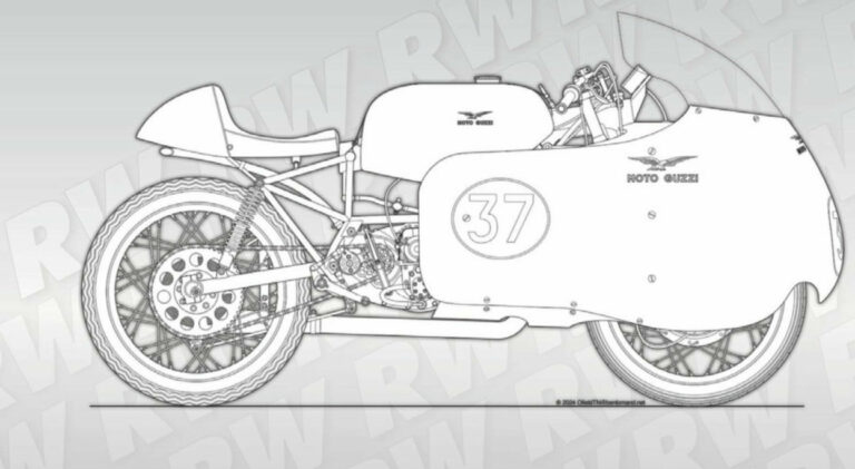 Historic Racebike Illustrations: 1957 Moto Guzzi 350, In the October Issue