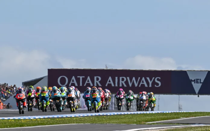 Moto3 Race in Australia. Photo courtesy Dorna.