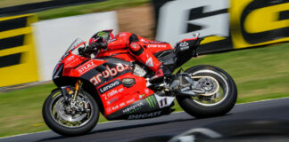 Nicolo Bulega (11) on his ARUBA.IT Racing - Ducati Panigale V4R At Phillip Island. Photo courtesy Dorna.