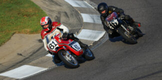 Paul Germain (61) leads Jack Parker (18) in AHRMA 250GP at Barber Motorsports Park. etechphoto.com