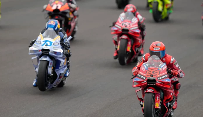 Alex Marquez (73), Francesco Bagnaia (63) and Marc Marquez (93). Photo courtesy Dorna.