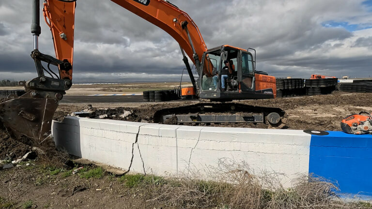 Buttonwillow Raceway Demolishing Turn 1 Wall On New Course
