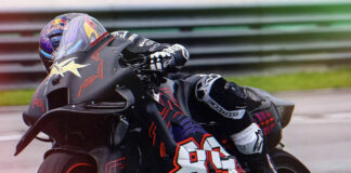 Jorge Martin on his Aprilia RS-GP25 at Sepang, in Malaysia. Photo courtesy Aprilia Racing Team.