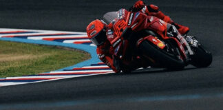 Marc Marques fastest in Friday practice. Photo courtesy Ducati Corse Team.