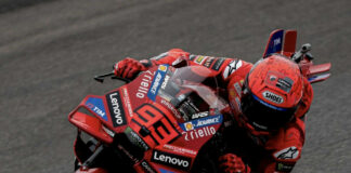 Marc Marquez will start the race from pole position. Photo courtesy Ducati Corse Team.
