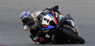 Toprak Razgatlioglu fastest in FP2 at Portimao. Photo courtesy ROKiT BMW Motorrad WorldSBK Team.