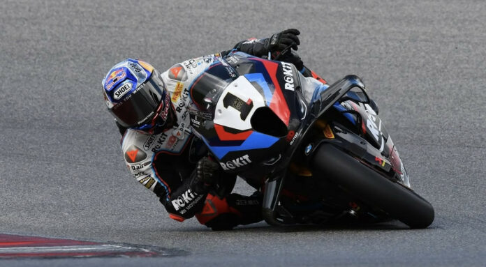 Toprak Razgatlioglu fastest in FP2 at Portimao. Photo courtesy ROKiT BMW Motorrad WorldSBK Team.