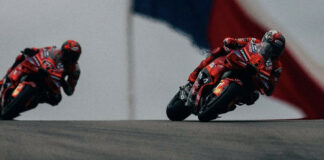 Marquez (93) and Bagnaia (63). Photo courtesy Ducati Corse Team.