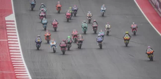 Moto2 race start at COTA. Photo courtesy Dorna.