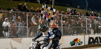 Dallas Daniels after his victory at Daytona. Photo courtesy American Flat Track.