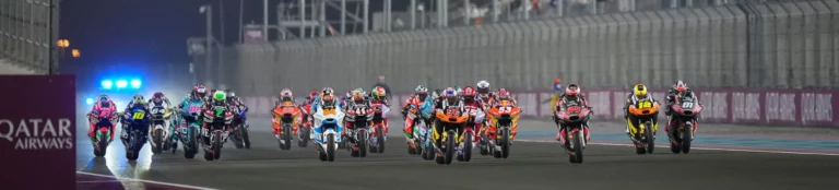 Moto2 race start at Doha, in Qatar. Photo courtesy Dorna.