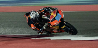 Jose Antonio Rueda in action at Doha during FP2. Photo courtesy Red Bull KTM Ajo.