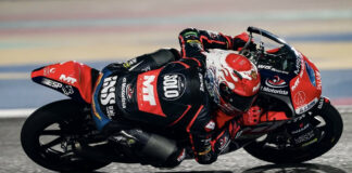 Ryusei Yamanaka in action at Doha during practice. Photo courtesy MT Helmets MSI Team.
