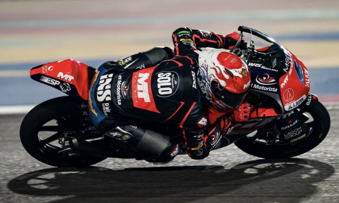 Ryusei Yamanaka in action at Doha during practice. Photo courtesy MT Helmets MSI Team.