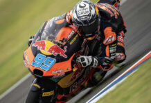 Jose Antonio Rueda (99) was fastest this Friday at Jerez. Photo courtesy Red Bull KTM Ajo.