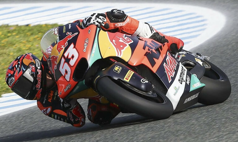 Deniz Oncu at Jerez during FP2. Photo courtesy Red Bull KTM Ajo Team.
