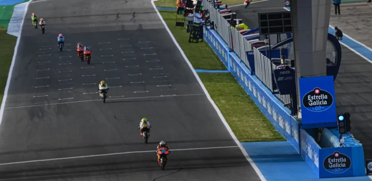 Moto3 practice session at Jerez. Photo courtesy Dorna.