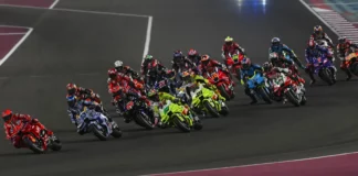 MotoGP race start at Lusail International Circuit. Photo courtesy Dorna.