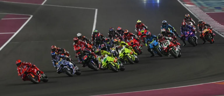 MotoGP race start at Lusail International Circuit. Photo courtesy Dorna.