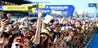 Crowd at Circuit Bugatti in Le Mans, France. Photo courtesy MotoGP.com.