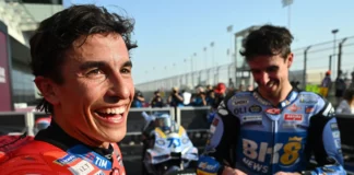 Marc Marquez P1 and Alex Marques P2 during Q2. Photo courtesy Dorna.