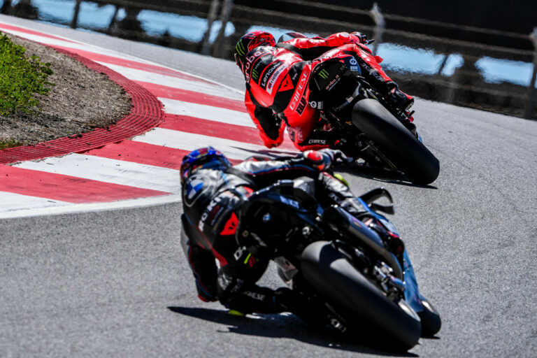 Nicolo Bulega and Toprak Razgatlioglu at Portima, Portugal. Photo courtesy Dorna.