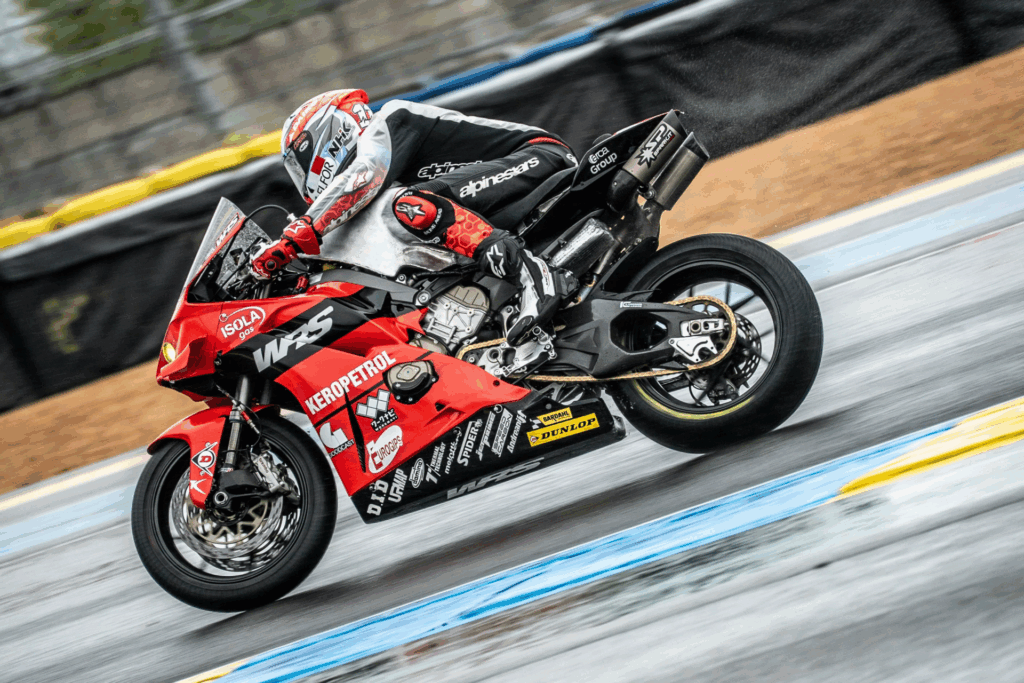 Matteo Ferrari on his Aviobike WRS Ducati Panigale V4.