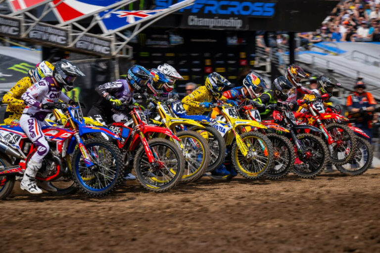 MetLife Stadium hosted its seventh Monster Energy AMA Supercross and delivered excellent weather. Chase Sexton earned another win to tighten up the points chase. The series remains in the Northeast for one more round before heading west for the final two stops. Photo courtesy Feld Motor Sports.
