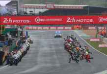 After 8 hours: Kawasaki Webike Trickstar leads at Le Mans in dramatic EWC season opener. Photo courtesy EWC.