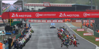 After 8 hours: Kawasaki Webike Trickstar leads at Le Mans in dramatic EWC season opener. Photo courtesy EWC.