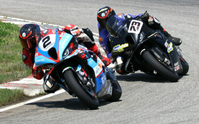 Setting the outright pace at Shannonville’s Canadian season opener were the BMWs of No. 2 Samuel Guerin and No. 23 Alex Dumas – both won races. Photo by Colin Fraser.