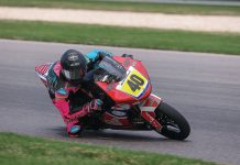 Julian Correa (40) in action during the MotoAmerica Talent Cup event at Barber. Photo by BJN