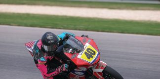 Julian Correa (40) in action during the MotoAmerica Talent Cup event at Barber. Photo by BJN