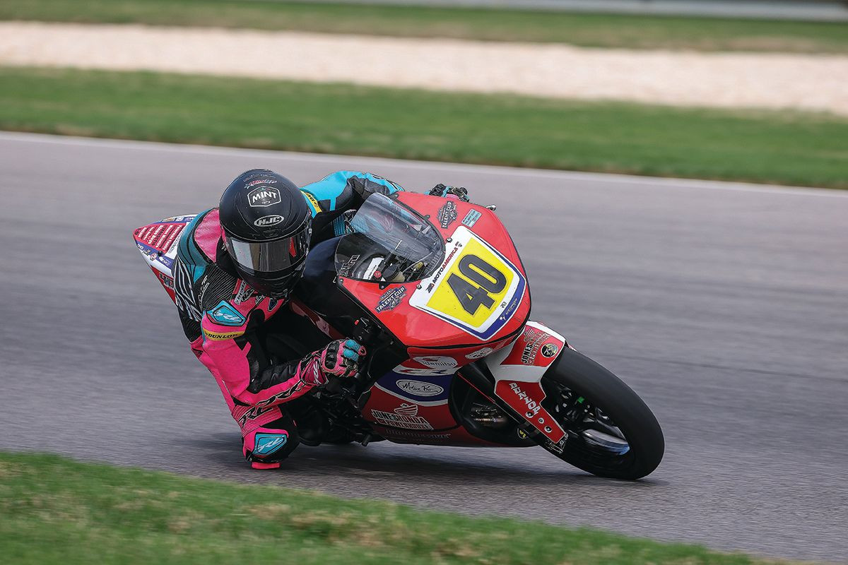 Julian Correa (40) in action during the MotoAmerica Talent Cup event at Barber. Photo by BJN