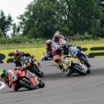 Bautista (19), Lowes (14), Iannone (29), Gardner (87), Vierge (97) during WSBK Race 1 at Cremona. Photo courtesy Dorna.