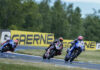 Lucas Mahias (94), Jaume Masia (51) and Can Oncu (61) during World Supersport race. Photo courtesy Dorna.