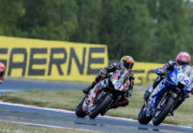 Lucas Mahias (94), Jaume Masia (51) and Can Oncu (61) during World Supersport race. Photo courtesy Dorna.