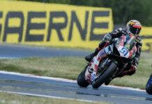Lucas Mahias (94), Jaume Masia (51) and Can Oncu (61) during World Supersport race. Photo courtesy Dorna.