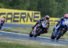 Lucas Mahias (94), Jaume Masia (51) and Can Oncu (61) during World Supersport race. Photo courtesy Dorna.