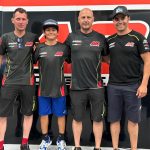 Mikey Lou Sanchez (second from left) poses with his new team, from left to right, Ricardo Rama (Team Assistant Manager), Alessandro Casinari (Team Owner) and Nico Ferreira (Sporting Manager). Photo courtesy Trinity Richardson Sanchez.