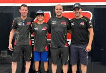 Mikey Lou Sanchez (second from left) poses with his new team, from left to right, Ricardo Rama (Team Assistant Manager), Alessandro Casinari (Team Owner) and Nico Ferreira (Sporting Manager). Photo courtesy Trinity Richardson Sanchez.