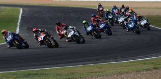 The SW-Motech Superbike pack in race one. Photo courtesy RbMotoLens