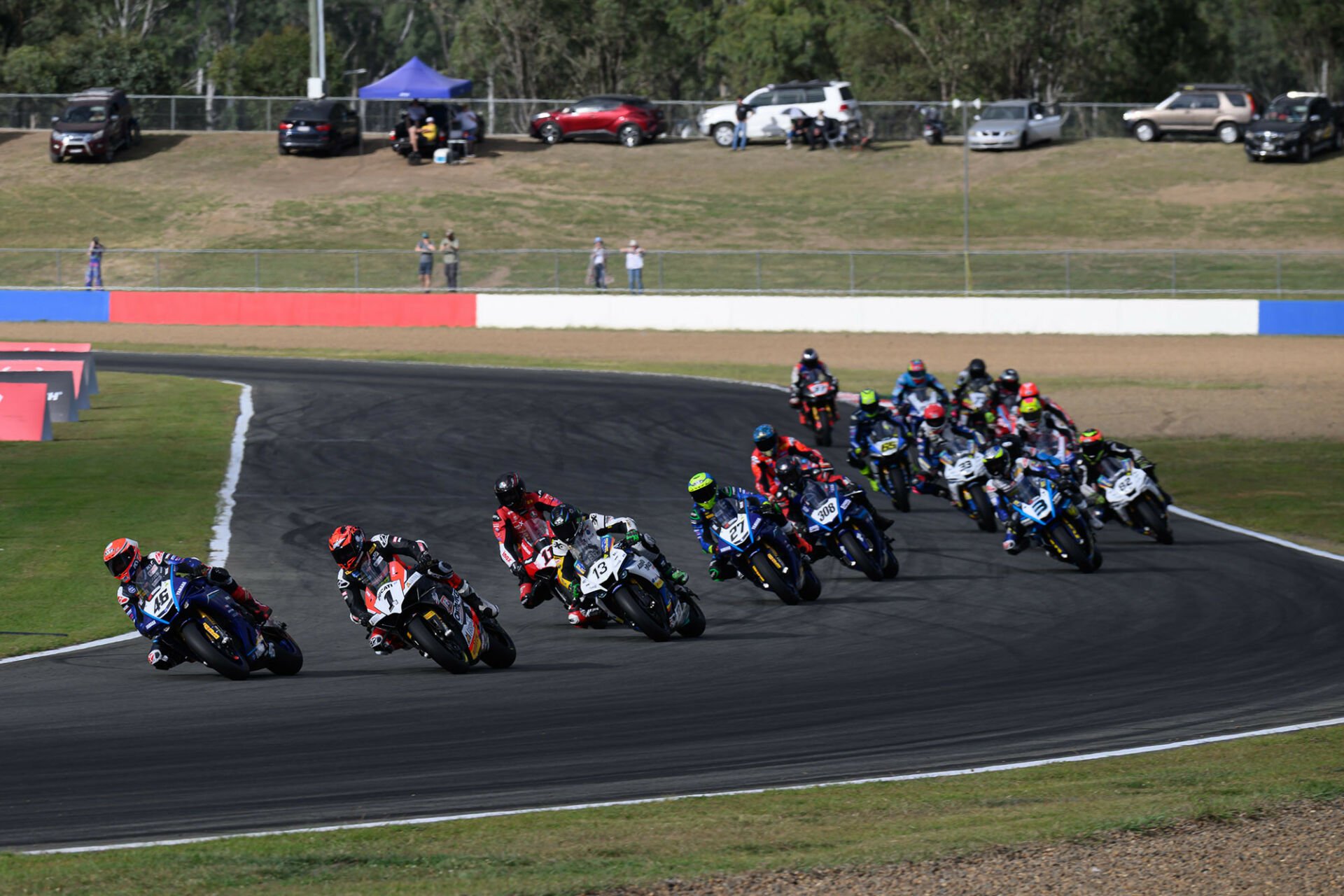 The SW-Motech Superbike pack in race one. Photo courtesy RbMotoLens