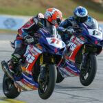 Teammates Owen Williams (13) and Torin Collins (71) at Road Atlanta. Photo courtesy Brian J Nelson.